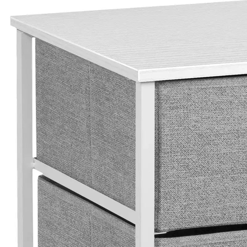 Cassettiera Sorbus a 3 cassetti - Struttura in acciaio, piano in legno e contenitori in tessuto facili da estrarre - Perfetta per casa, camera da letto, ufficio e dormitorio universitario