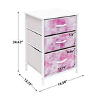 Cassettiera Sorbus a 3 cassetti - Struttura in acciaio, piano in legno e contenitori in tessuto facili da estrarre - Perfetta per casa, camera da letto, ufficio e dormitorio universitario