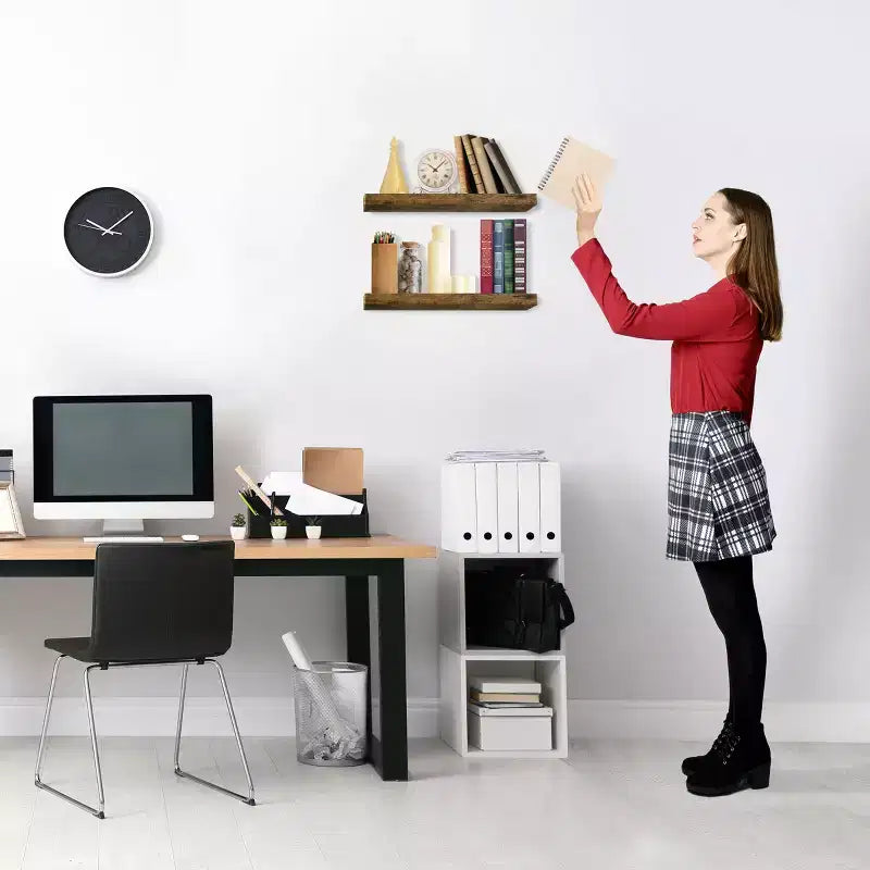 Sorbus Confezione da 2 Mensole Fluttuanti Rettangolari da 40 cm – per l'Arredamento della Casa per Esporre Trofei, Libri, Cornici e Altro Ancora