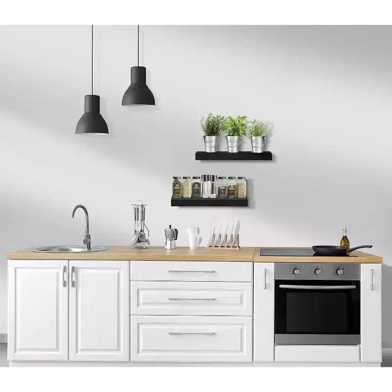 Sorbus Confezione da 2 Mensole Fluttuanti Rettangolari da 40 cm – per l'Arredamento della Casa per Esporre Trofei, Libri, Cornici e Altro Ancora