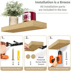 Sorbus Confezione da 2 Mensole Fluttuanti Rettangolari da 40 cm – per l'Arredamento della Casa per Esporre Trofei, Libri, Cornici e Altro Ancora