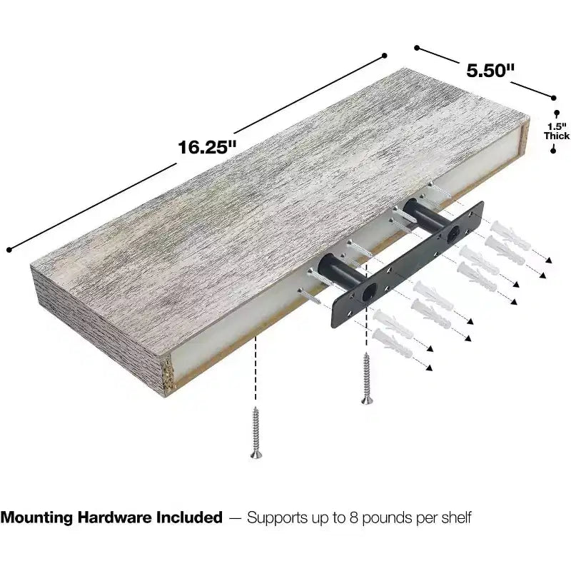 Sorbus Set da 3 Mensole Galleggianti da Parete Lunghe 40 cm per Camera da Letto, Arredo, Cucina, Soggiorno - per Trofei, Cornici, Libreria