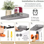 Sorbus Set da 3 Mensole Galleggianti da Parete Lunghe 40 cm per Camera da Letto, Arredo, Cucina, Soggiorno - per Trofei, Cornici, Libreria