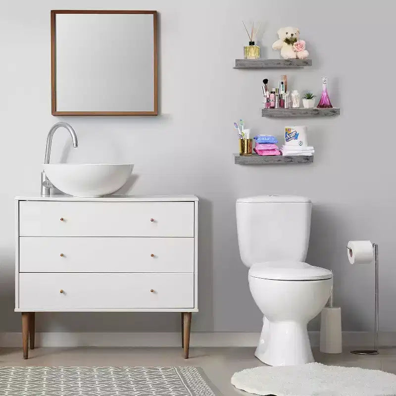 Sorbus Set da 3 Mensole Galleggianti da Parete Lunghe 40 cm per Camera da Letto, Arredo, Cucina, Soggiorno - per Trofei, Cornici, Libreria