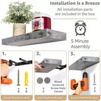 Sorbus Set da 3 Mensole Galleggianti da Parete Lunghe 40 cm per Camera da Letto, Arredo, Cucina, Soggiorno - per Trofei, Cornici, Libreria