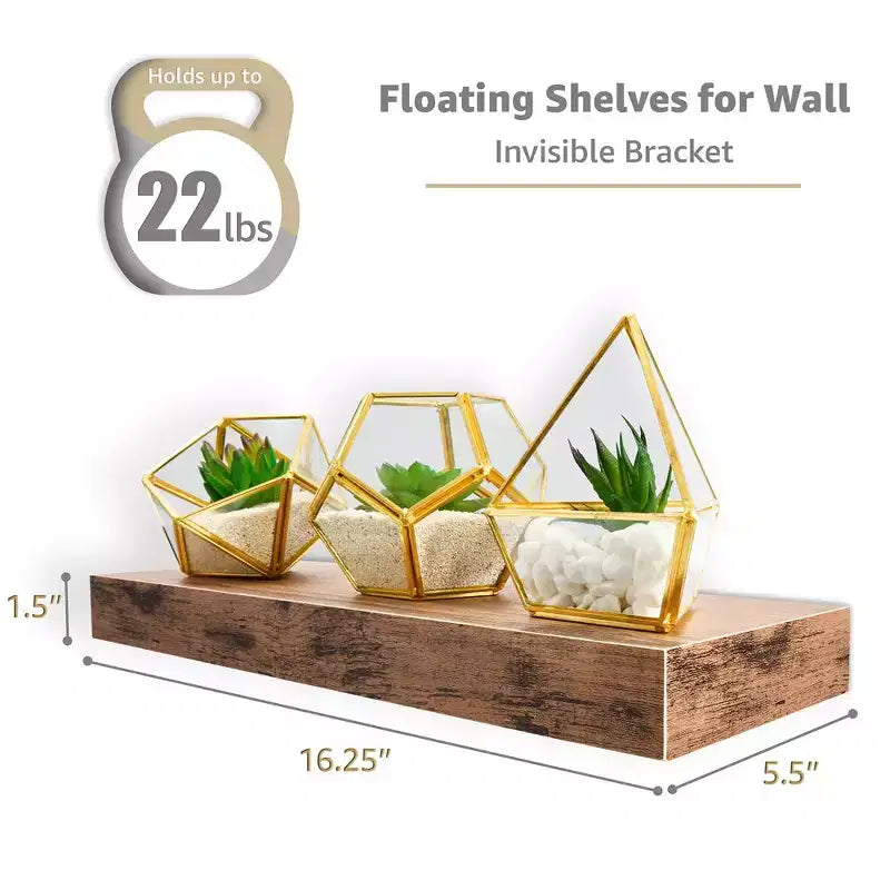 Sorbus Set da 3 Mensole Galleggianti da Parete Lunghe 40 cm per Camera da Letto, Arredo, Cucina, Soggiorno - per Trofei, Cornici, Libreria
