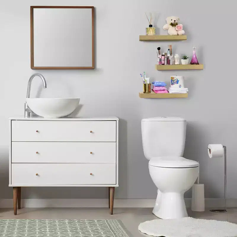Sorbus Set da 3 Mensole Galleggianti da Parete Lunghe 40 cm per Camera da Letto, Arredo, Cucina, Soggiorno - per Trofei, Cornici, Libreria