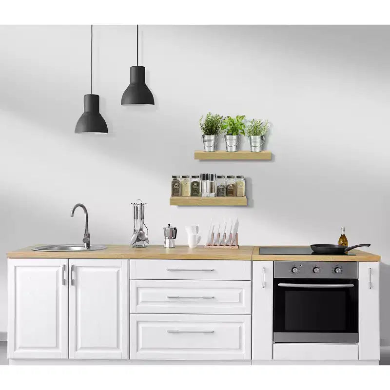 Sorbus Set da 3 Mensole Galleggianti da Parete Lunghe 40 cm per Camera da Letto, Arredo, Cucina, Soggiorno - per Trofei, Cornici, Libreria