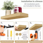 Sorbus Set da 3 Mensole Galleggianti da Parete Lunghe 40 cm per Camera da Letto, Arredo, Cucina, Soggiorno - per Trofei, Cornici, Libreria