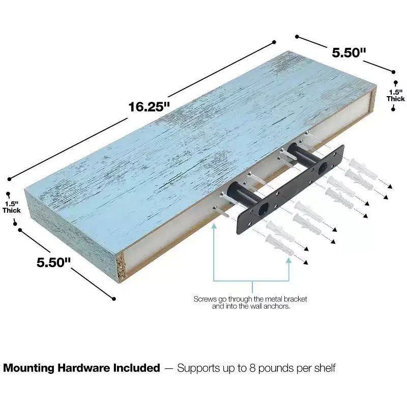 Sorbus Set da 3 Mensole Galleggianti da Parete Lunghe 40 cm per Camera da Letto, Arredo, Cucina, Soggiorno - per Trofei, Cornici, Libreria