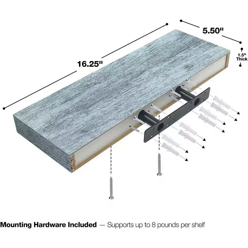 Sorbus Set da 3 Mensole Galleggianti da Parete Lunghe 40 cm per Camera da Letto, Arredo, Cucina, Soggiorno - per Trofei, Cornici, Libreria
