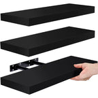 Sorbus 3 Pack 16 Inch Long Floating Wall Shelves for Bedroom, Decor, Kitchen, Living Room - for Trophies, Frames, Bookshelf
