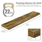 Sorbus, confezione da 2 mensole galleggianti da parete, 119,38 x 23,50 cm - Contenitori eleganti e funzionali