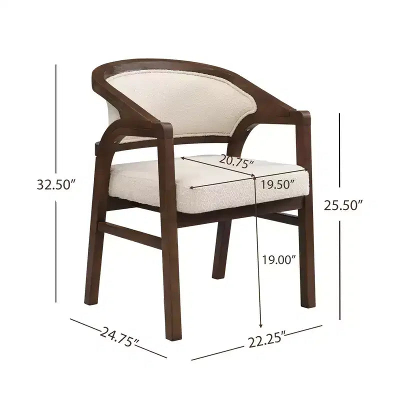 Christopher Knight Home Appleby Sedia da pranzo imbottita in legno di gomma con design curvo (Set di 2)