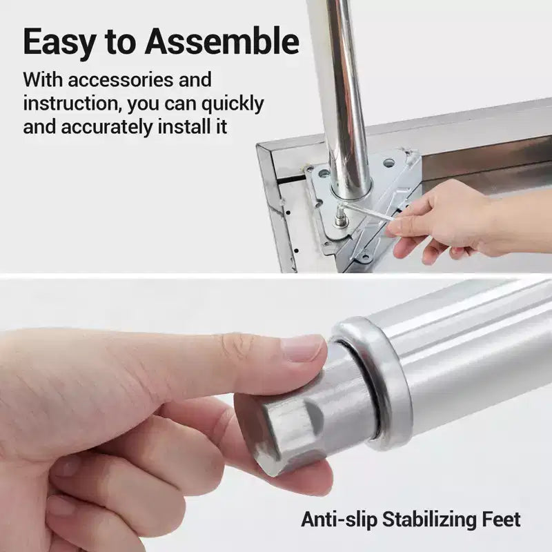 Tavolo in acciaio inox 48x24, tavolo da lavoro commerciale in metallo resistente con ripiani e pannello posteriore per cucine di ristoranti, casa, hotel, preparazione alimentare