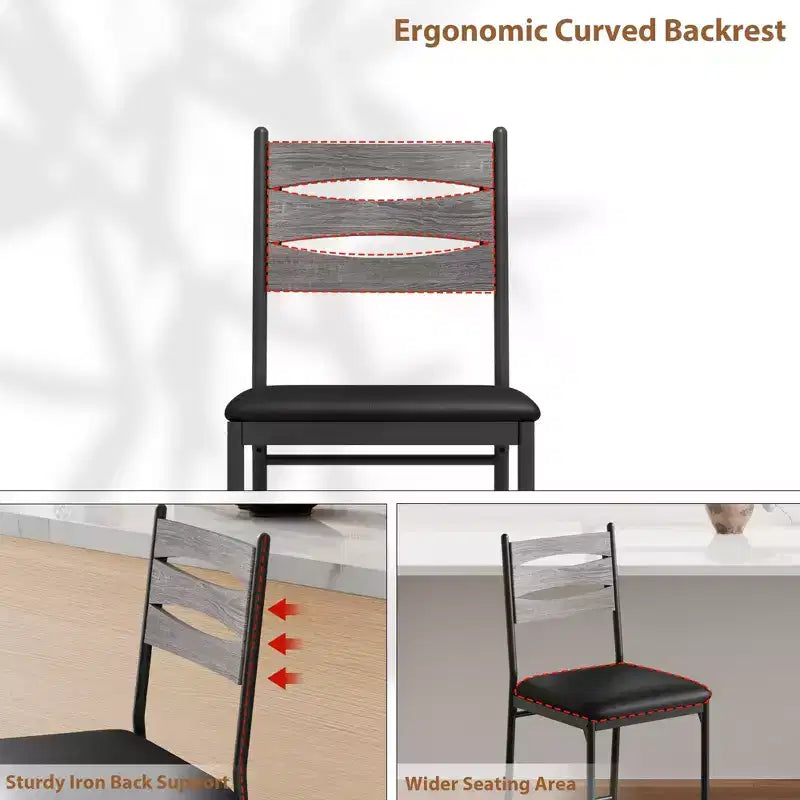 GustoWave Sgabelli da Bar Imbottiti Spessi Set da 2 - Sgabelli in Ecopelle con Schienale in Legno