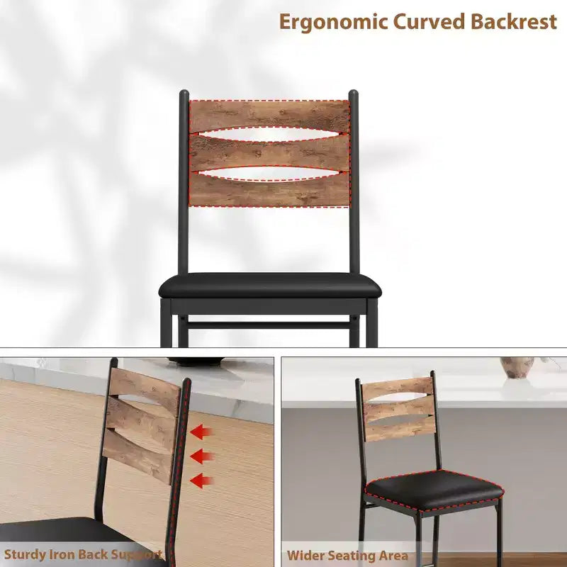 GustoWave Sgabelli da Bar Imbottiti Spessi Set da 2 - Sgabelli in Ecopelle con Schienale in Legno