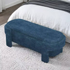 Panca rivestita in tessuto di lino CLIHOME con ampio spazio contenitore, pouf per soggiorno, ingresso e camera da letto