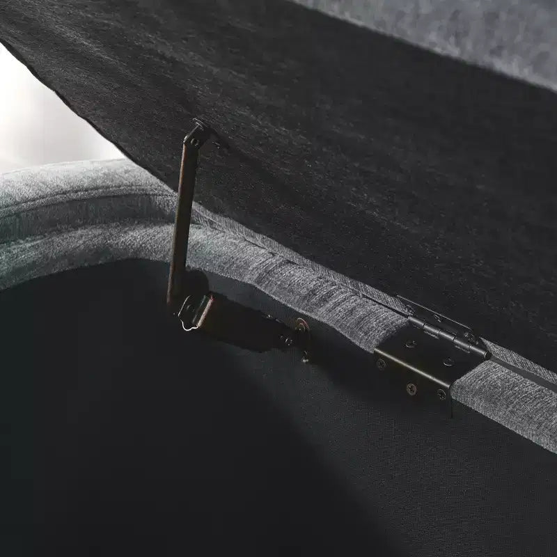 Panca rivestita in tessuto di lino CLIHOME con ampio spazio contenitore, pouf per soggiorno, ingresso e camera da letto