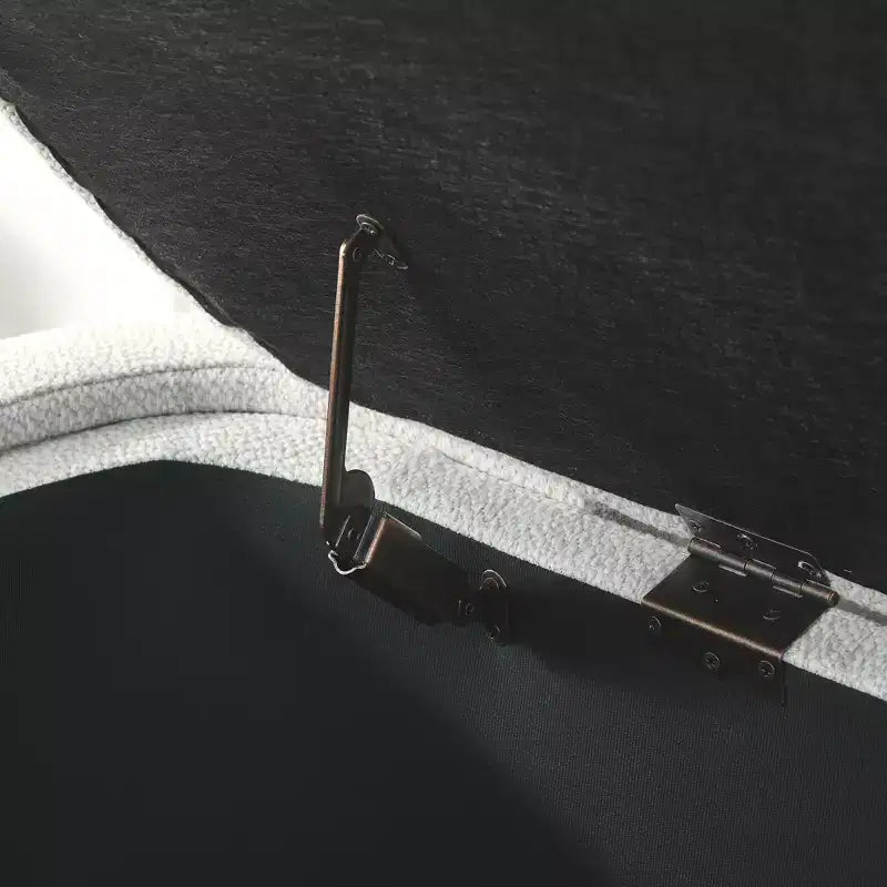 Panca rivestita in tessuto di lino CLIHOME con ampio spazio contenitore, pouf per soggiorno, ingresso e camera da letto