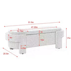 Panca rivestita in tessuto di lino CLIHOME con ampio spazio contenitore, pouf per soggiorno, ingresso e camera da letto