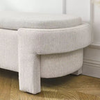 Panca rivestita in tessuto di lino CLIHOME con ampio spazio contenitore, pouf per soggiorno, ingresso e camera da letto