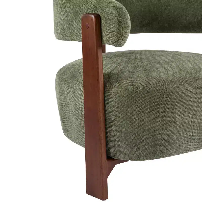 Poltrona da salotto moderna Aubert di Christopher Knight Home in legno di gomma e tessuto
