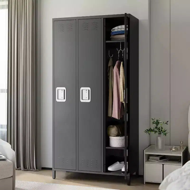 Armadietti Metallici per Dipendenti, Armadio con Lucchetto a 3 Ante Combinate, Armadio con Lucchetto in Acciaio per Casa, Ufficio, Scuola, Palestra, Montaggio Richiesto