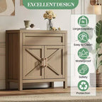 1 Cassetto e 2 Ante, Mobile Contenitore, Credenza Moderna con Ripiano Regolabile,