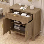 1 Cassetto e 2 Ante, Mobile Contenitore, Credenza Moderna con Ripiano Regolabile,