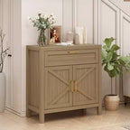 1 Cassetto e 2 Ante, Mobile Contenitore, Credenza Moderna con Ripiano Regolabile,