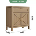 1 Cassetto e 2 Ante, Mobile Contenitore, Credenza Moderna con Ripiano Regolabile,