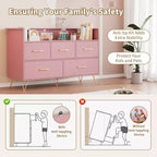 COZONY Cassettiera in Legno a 5 Cassetti con Ripiano Espositivo, Mobile Contenitore Moderno per Camera da Letto Soggiorno Ingresso