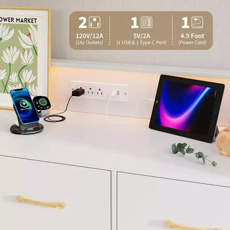 COZONY Cassettiera in Legno a 5 Cassetti con Ripiano Espositivo, Mobile Contenitore Moderno per Camera da Letto Soggiorno Ingresso