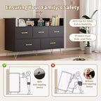 COZONY Cassettiera in Legno a 5 Cassetti con Ripiano Espositivo, Mobile Contenitore Moderno per Camera da Letto Soggiorno Ingresso