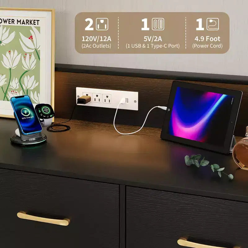 COZONY Cassettiera in Legno a 5 Cassetti con Ripiano Espositivo, Mobile Contenitore Moderno per Camera da Letto Soggiorno Ingresso