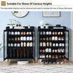 Scarpiera a 5 livelli con ante in vetro, Scarpiera in legno Organizer per scarpe per ingresso, corridoio,