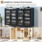 Scarpiera a 5 livelli con ante in vetro, Scarpiera in legno Organizer per scarpe per ingresso, corridoio,