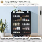 Scarpiera a 5 livelli con ante in vetro, Scarpiera in legno Organizer per scarpe per ingresso, corridoio,