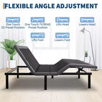 Base letto regolabile con funzione massaggio - Base letto elettrica, luce notturna a LED sotto il letto, preset zero-G/anti-russamento/memoria