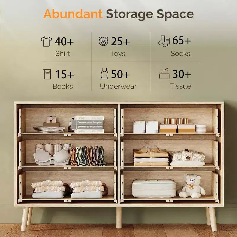 Cassettiera con 6 cassetti in rattan VINGIL, Comò in rattan, Cassettiera moderna in legno
