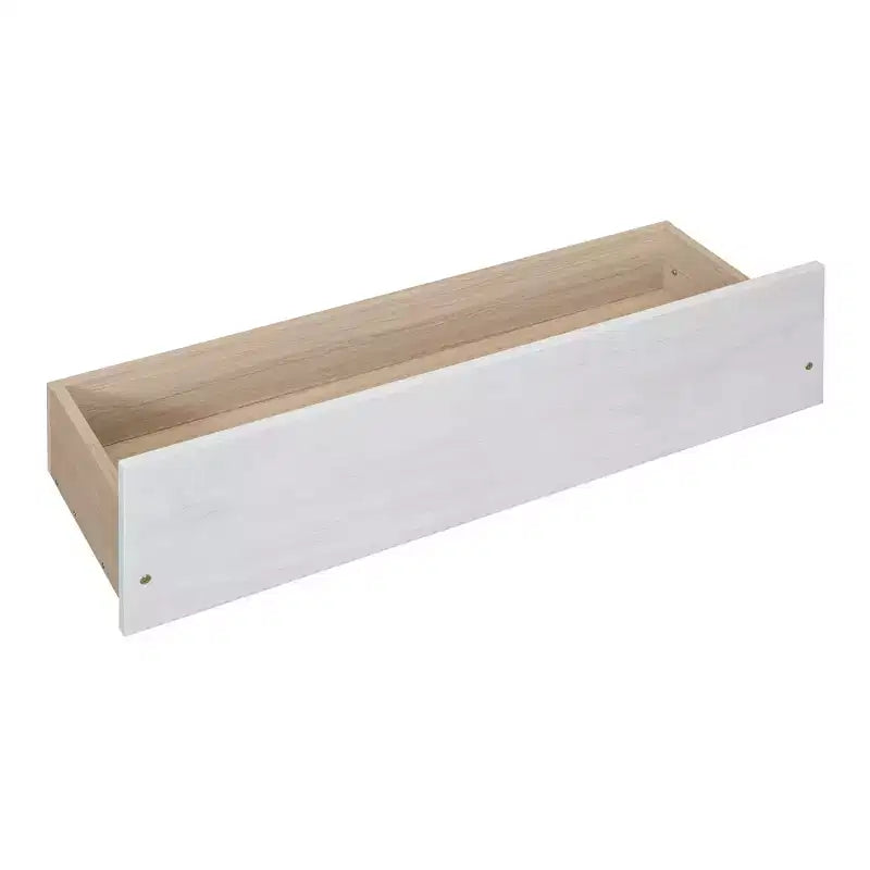Struttura Letto a Baldacchino Matrimoniale con Letto Estraibile e 2 Cassetti Contenitore, Letto a Piattaforma Matrimoniale in Legno con Testiera, Bianco