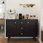 Madia da 47" con cassetti, credenza scanalata con 2 ante e 3 cassetti, per ingresso, cucina, soggiorno