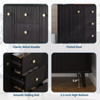 Madia da 47" con cassetti, credenza scanalata con 2 ante e 3 cassetti, per ingresso, cucina, soggiorno