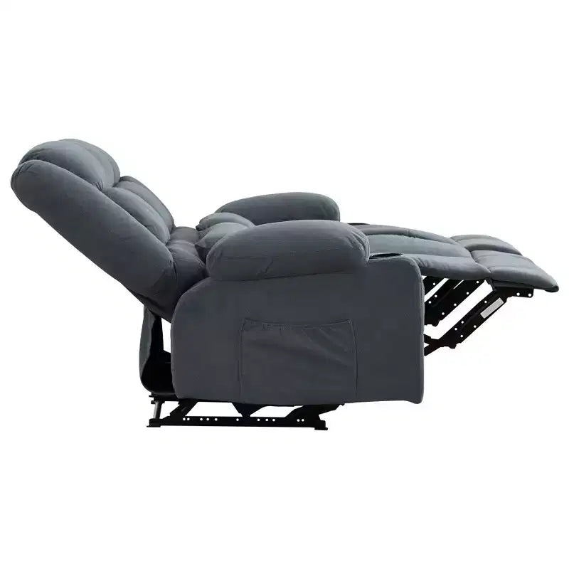AndMakers Divano Reclinabile Rettangolare in Tessuto con Braccioli Imbottiti e Portabicchieri, Largo 157 cm