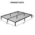 Struttura letto resistente con contenitore, base a piattaforma in metallo con barre di supporto in acciaio, silenziosa, facile da montare, non richiede rete a molle