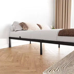 Struttura letto resistente con contenitore, base a piattaforma in metallo con barre di supporto in acciaio, silenziosa, facile da montare, non richiede rete a molle