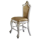 HomeRoots Set di Due Sgabelli da Bancone da 24 Pollici in Similpelle Marrone e Perla e Legno Massello
