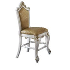 HomeRoots Set di Due Sgabelli da Bancone da 24 Pollici in Similpelle Marrone e Perla e Legno Massello