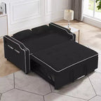Divano-letto 3 in 1 in velluto, divano-letto estraibile, divano futon convertibile moderno in velluto, schienale regolabile e cuscini, nero